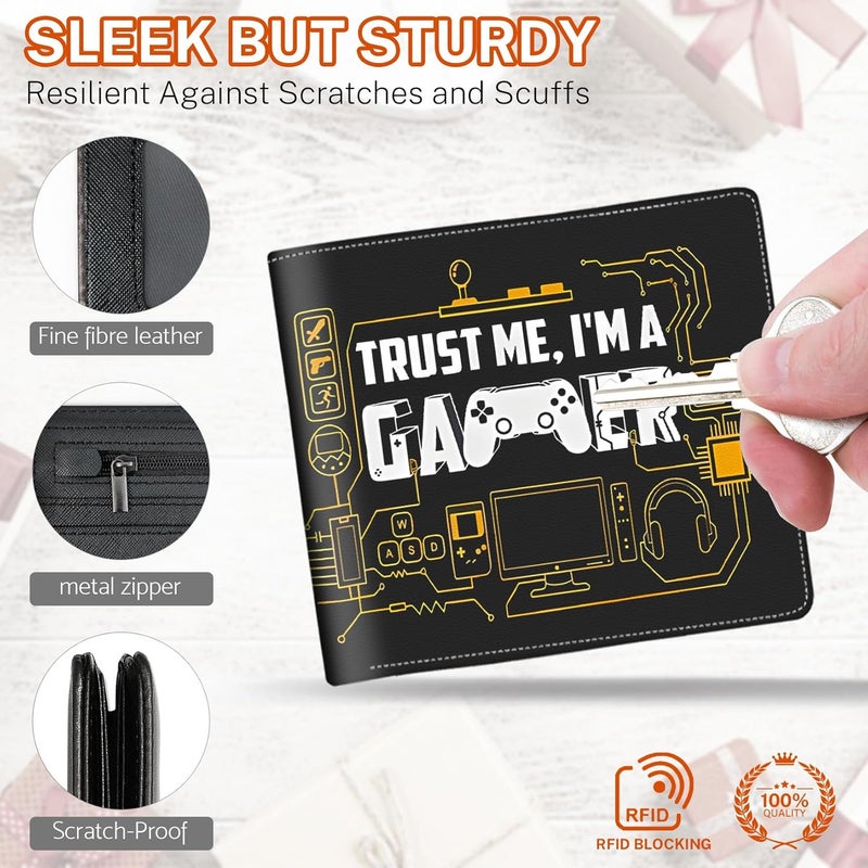 Mindow Boys Wallet for Kids, Teen Boy Soccer Wallets 9-12 8-10 8-12, Cool Novelty Leather Bifold Rfid Blocking Purse Coin Pocket Zipper Id Window for Children Men Male Youth Guys Birthday Christmas Gifts - Image 4